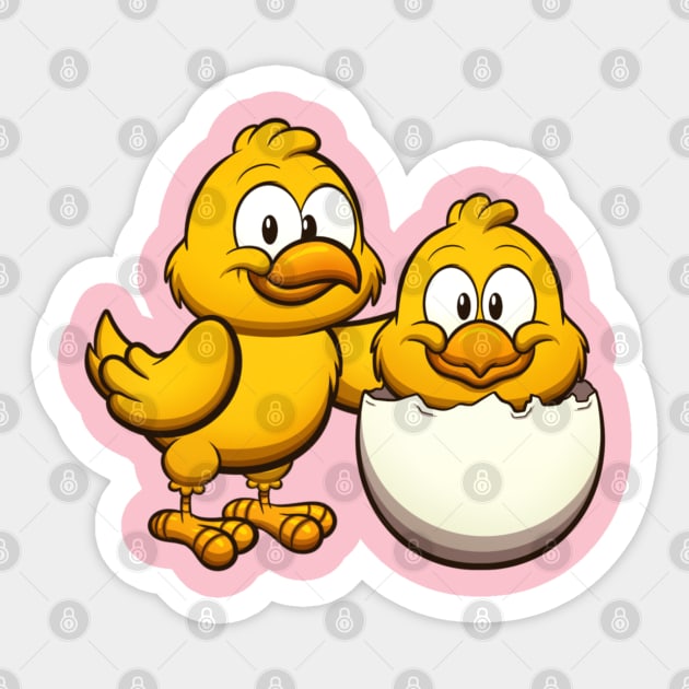 Cute Little Chicks Sticker by TheMaskedTooner